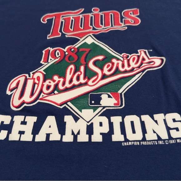 Vintage Minnesota Twins MLB 1987 World Series Champions T Shirt - Picture 3 of 4